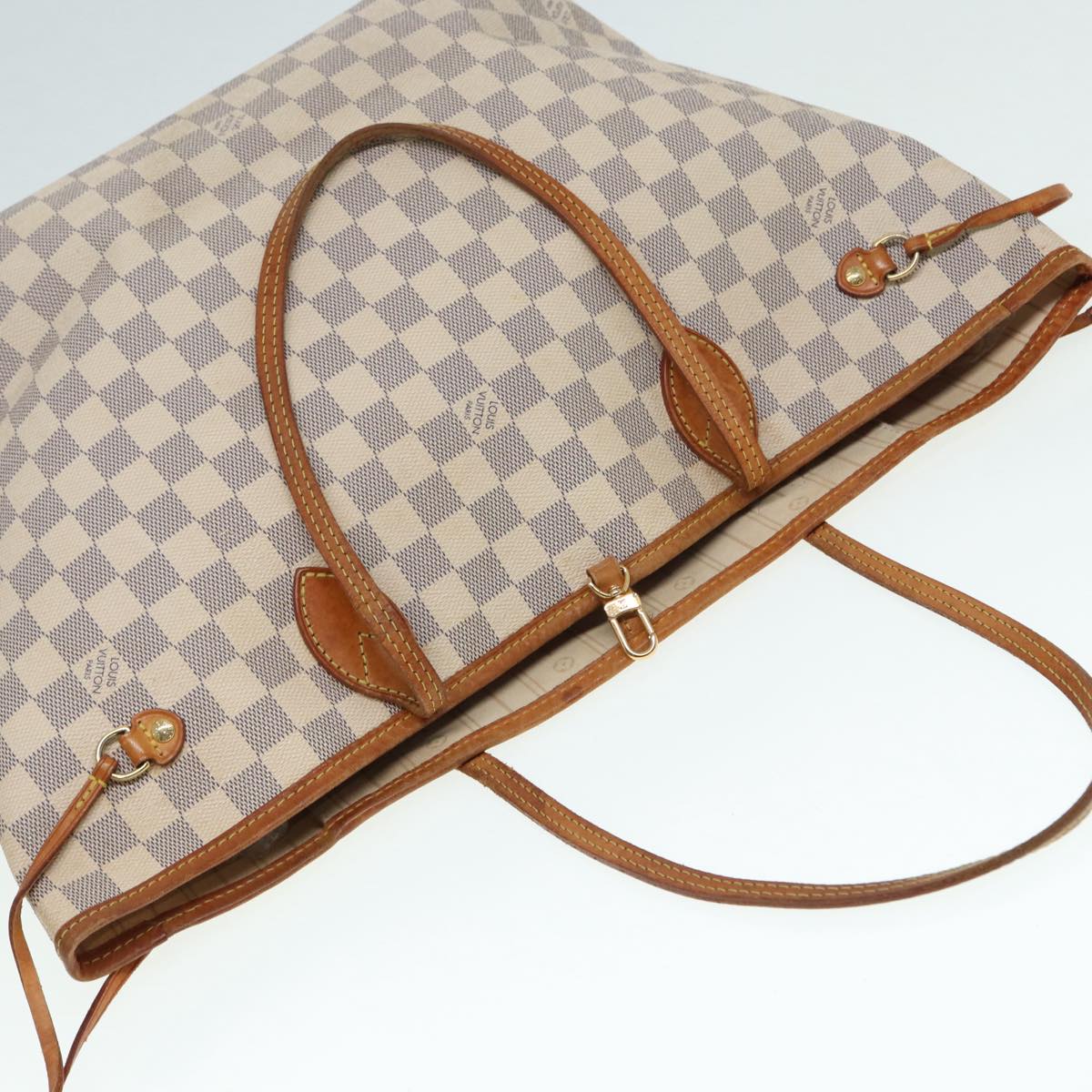 LOUIS VUITTON Damier Azur Neverfull MM Tote Bag N41605 LV hk1644