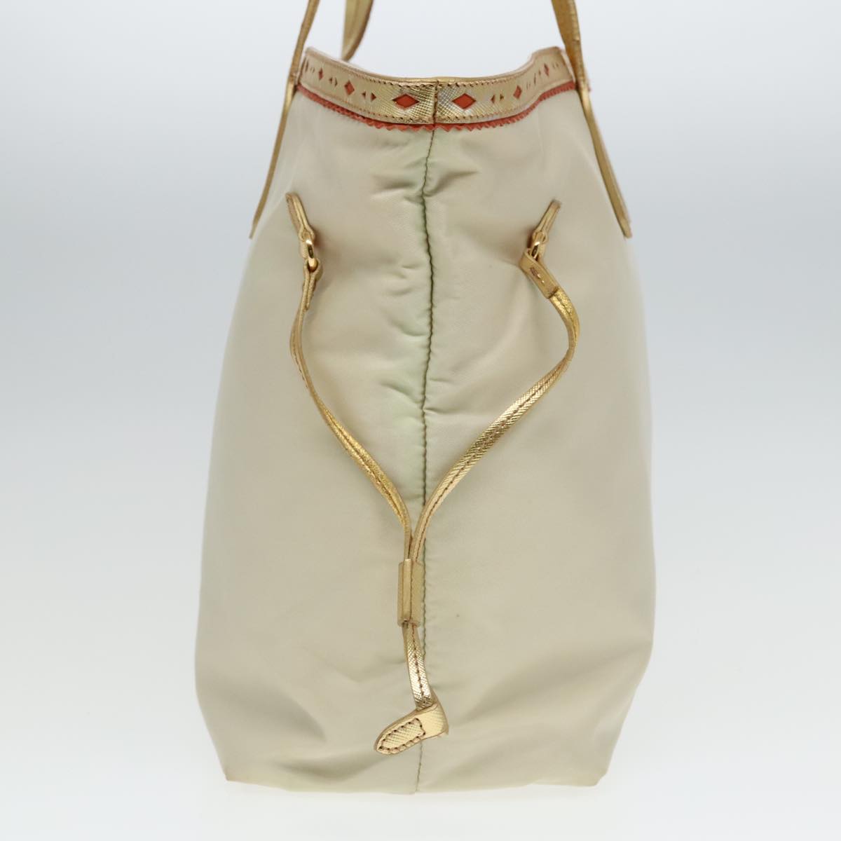 Luxury Prada Tote Bag Nylon Beige Gold Tone  hk1671