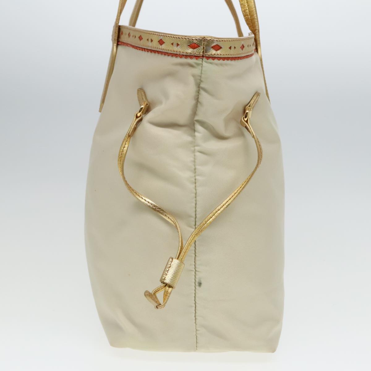 Luxury Prada Tote Bag Nylon Beige Gold Tone  hk1671