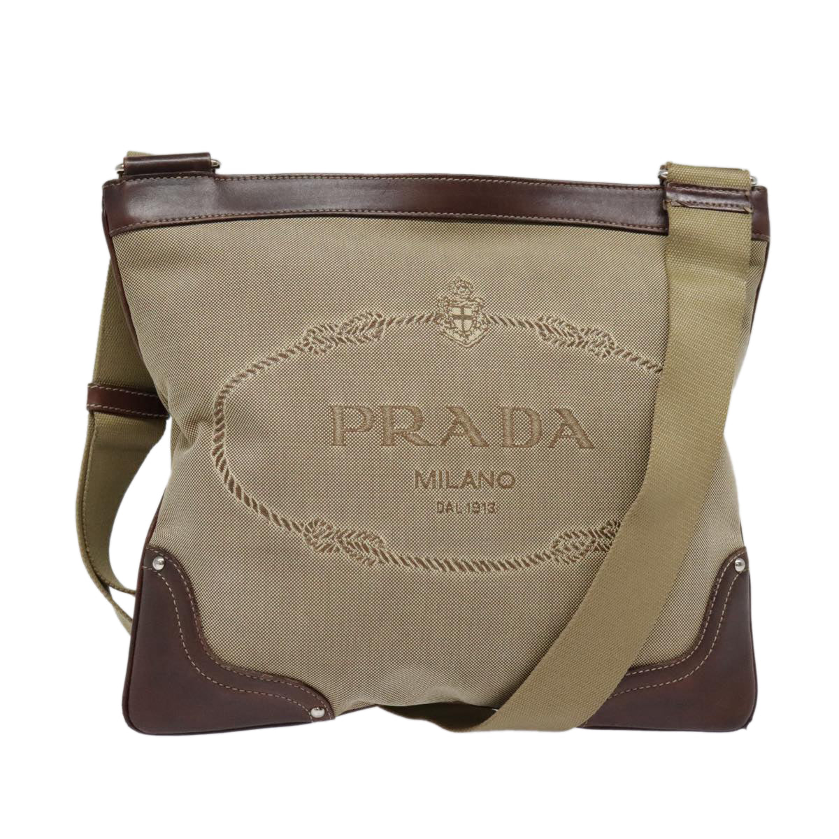 Luxury Prada Shoulder Bag Canvas Beige  hk1672