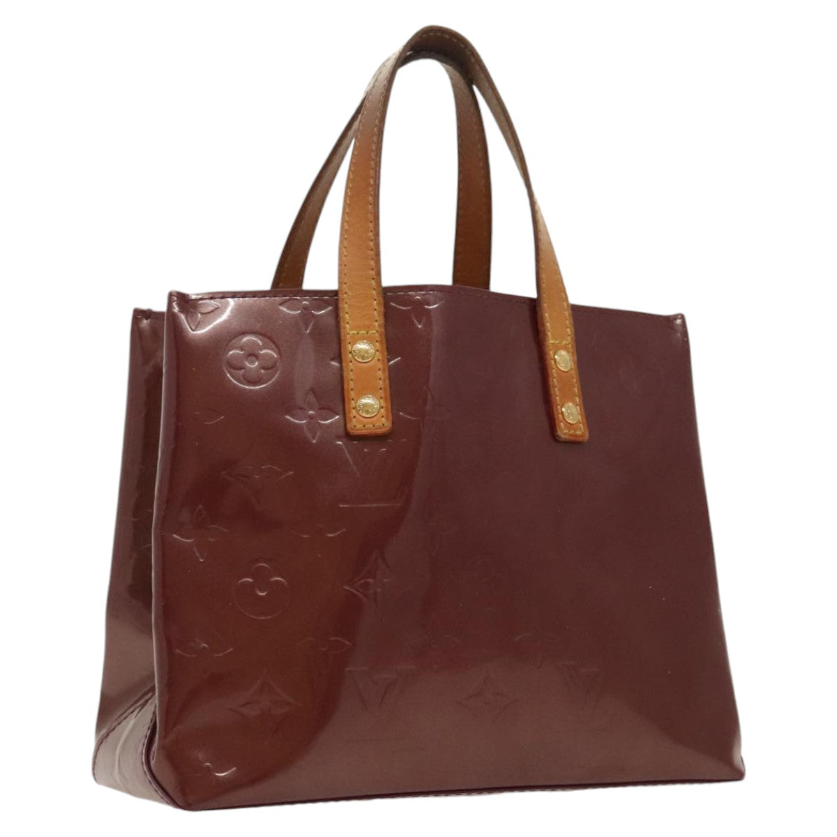 LOUIS VUITTON Monogram Vernis Reade PM Hand Bag Purple Viole M93578 hk1831