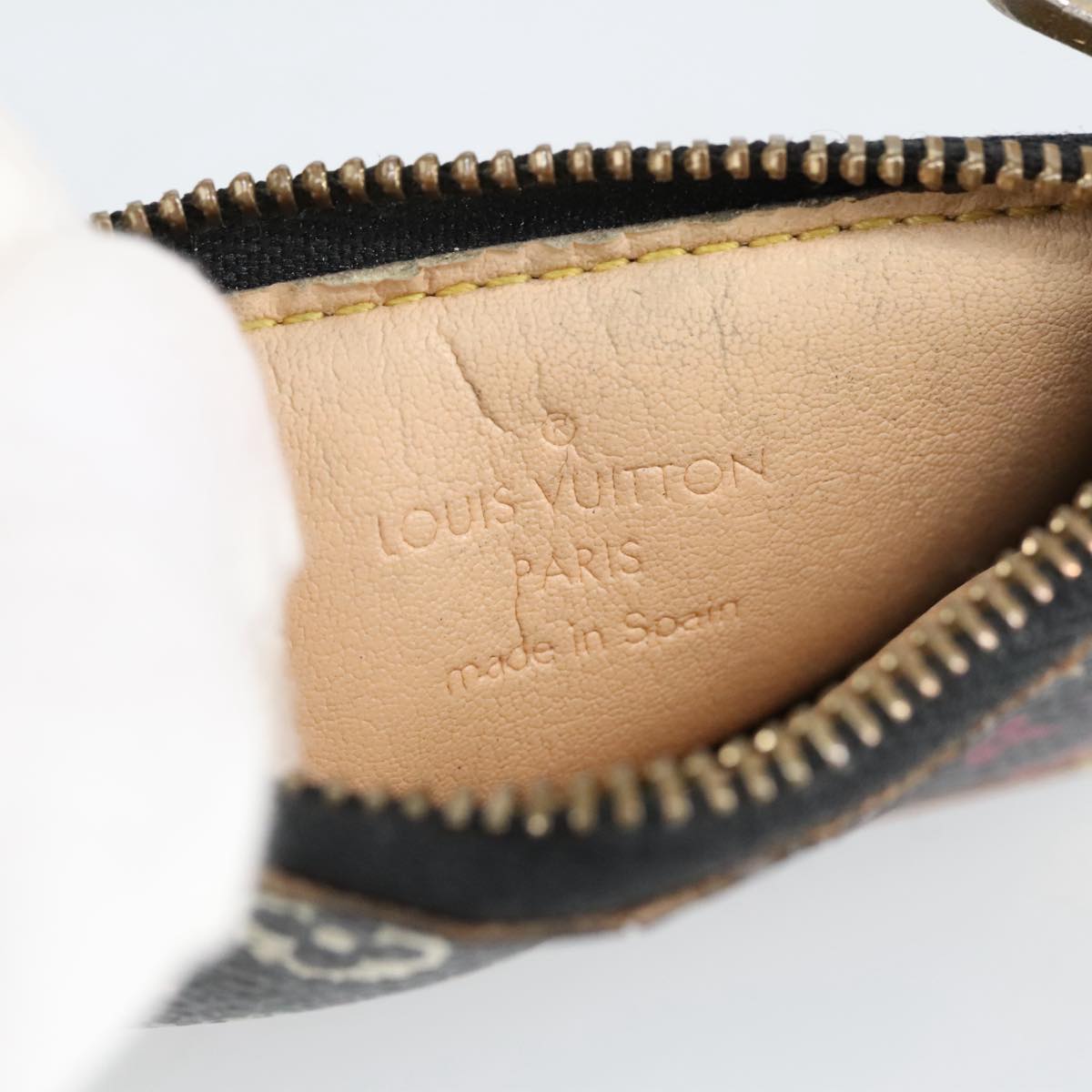 LOUIS VUITTON Monogram Multicolor Pochette Cles Purse Black M92654 hk1854