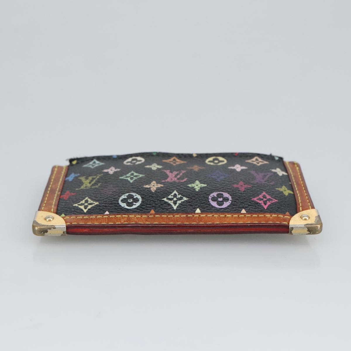 LOUIS VUITTON Monogram Multicolor Pochette Cles Purse Black M92654 hk1854