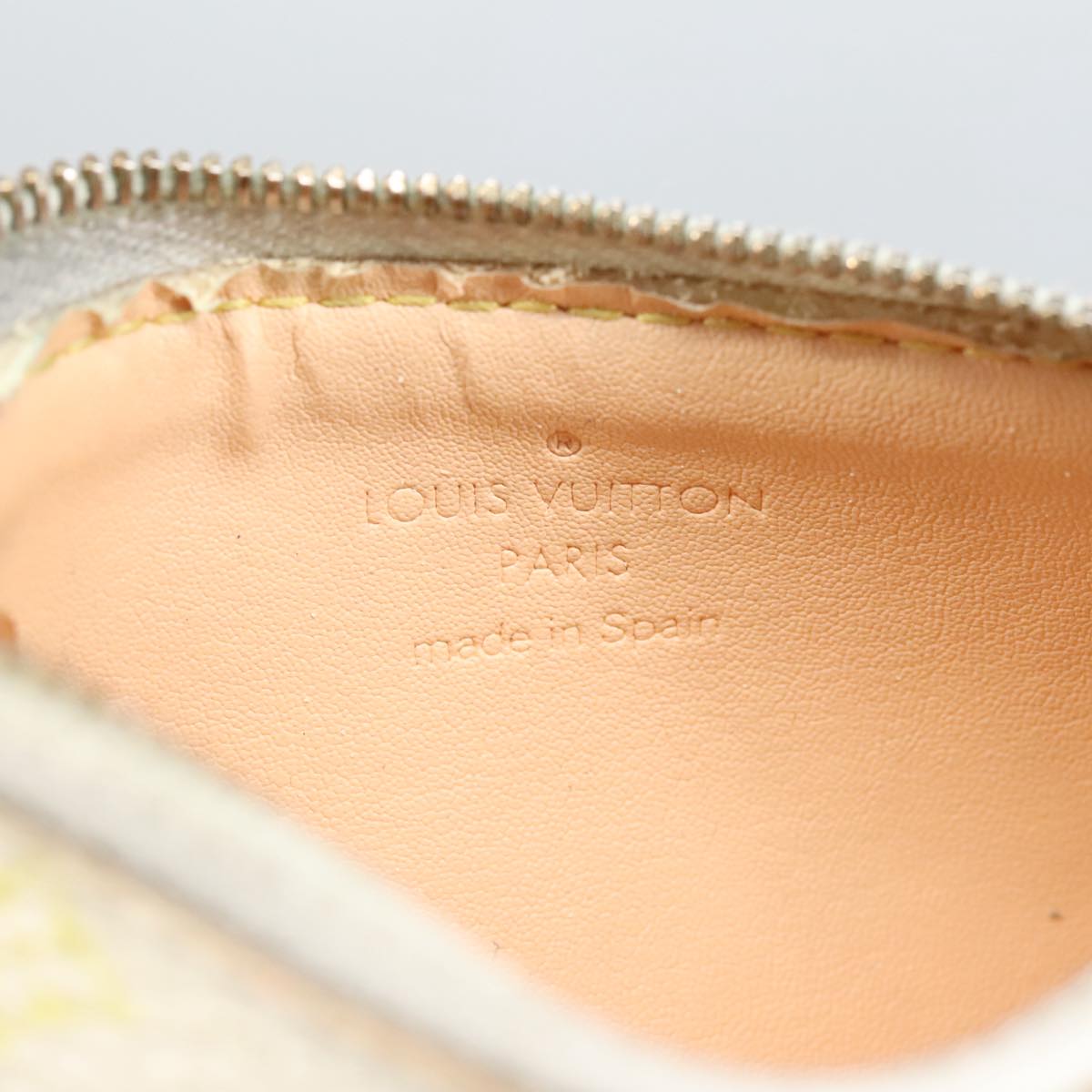 LOUIS VUITTON Multicolor Pochette Cles Coin Purse White M92655 LV hk1855