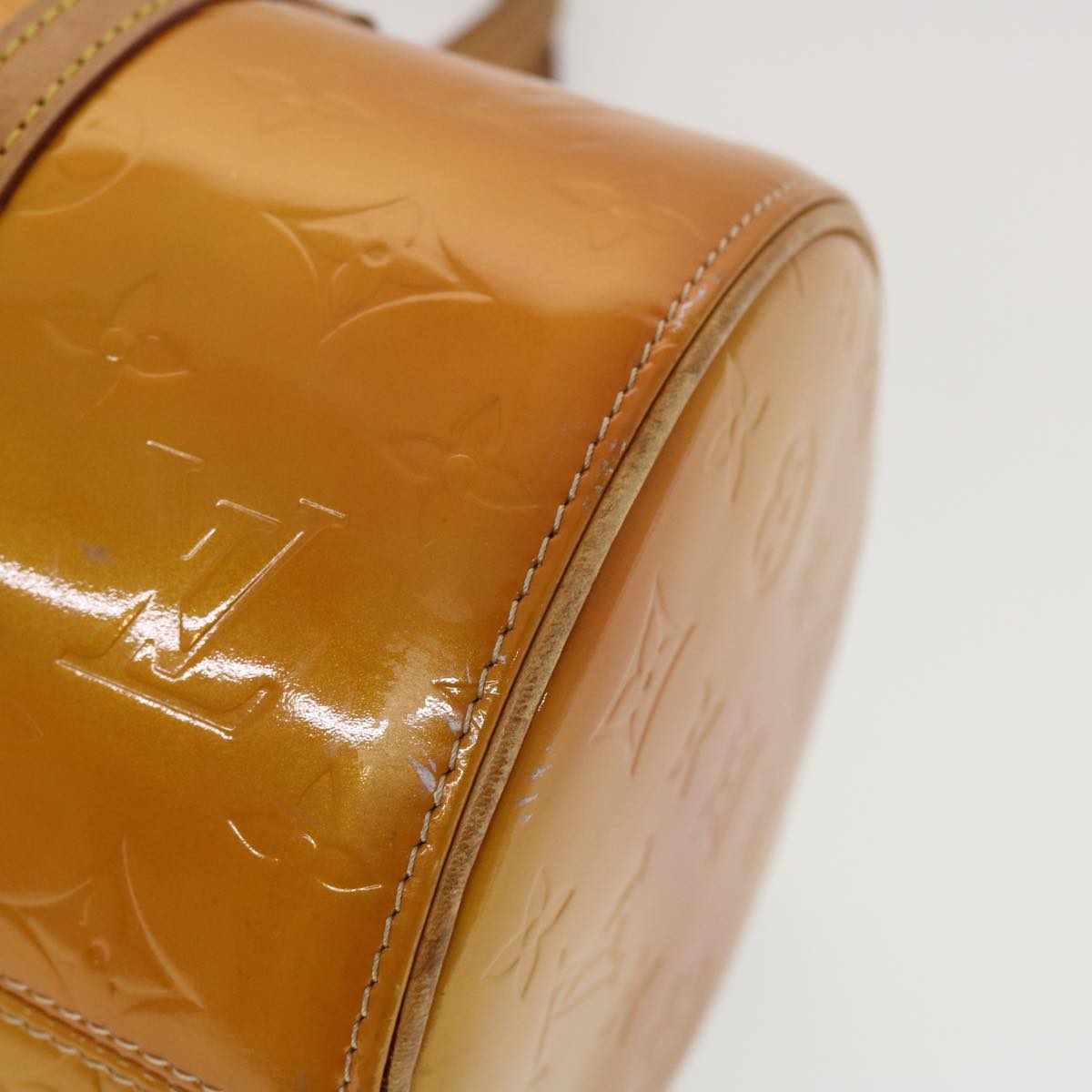 LOUIS VUITTON Monogram Vernis Bedford Hand Bag Beige M91006 LV hk704
