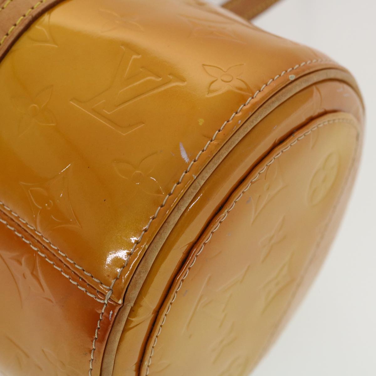 LOUIS VUITTON Monogram Vernis Bedford Hand Bag Beige M91006 LV hk704