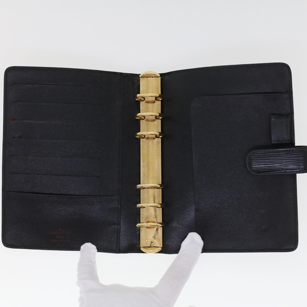 LOUIS VUITTON Epi Agenda MM Day Planner Cover Black R20042 LV hk711