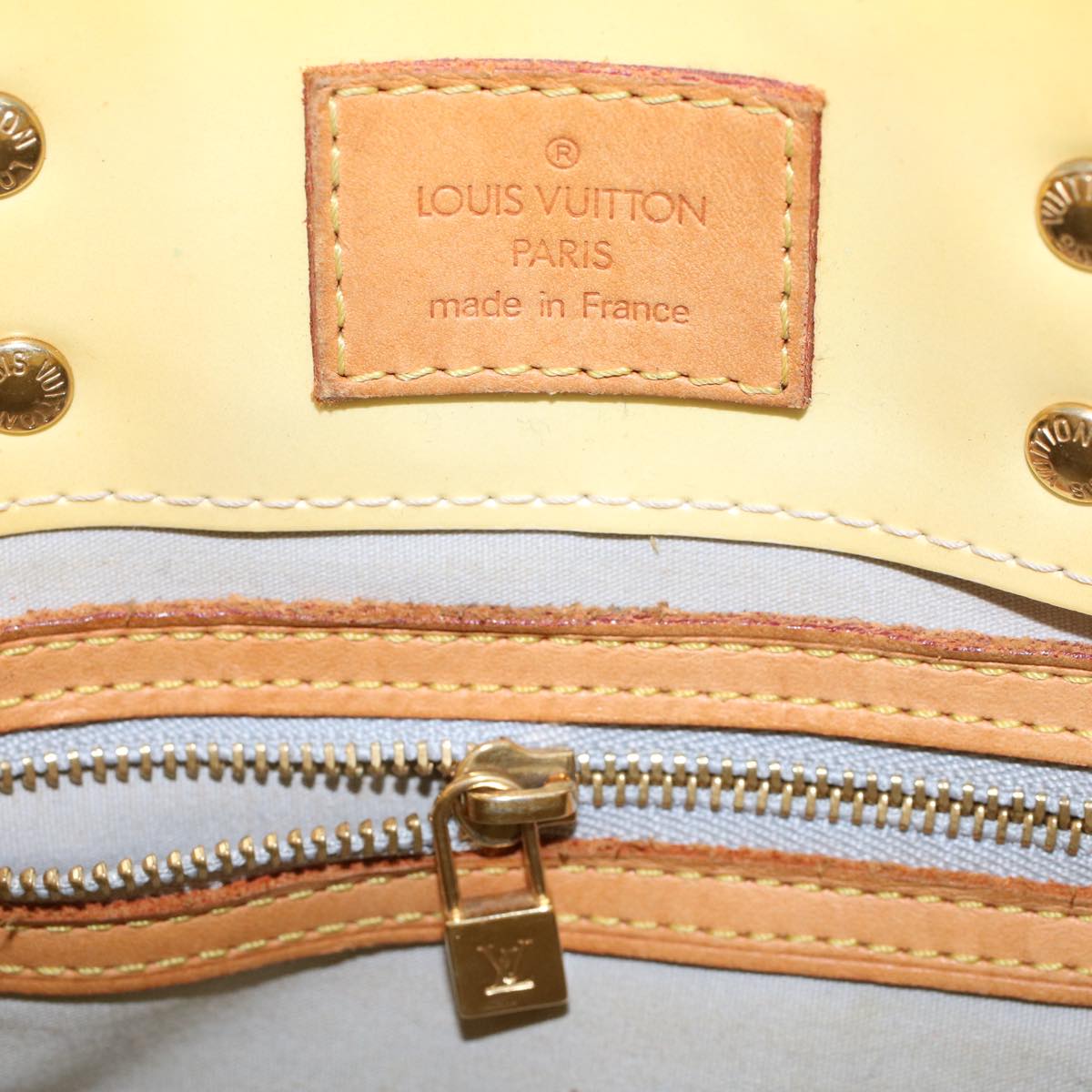 LOUIS VUITTON Monogram Vernis Reade PM Hand Bag Perle M91336 LV hk740
