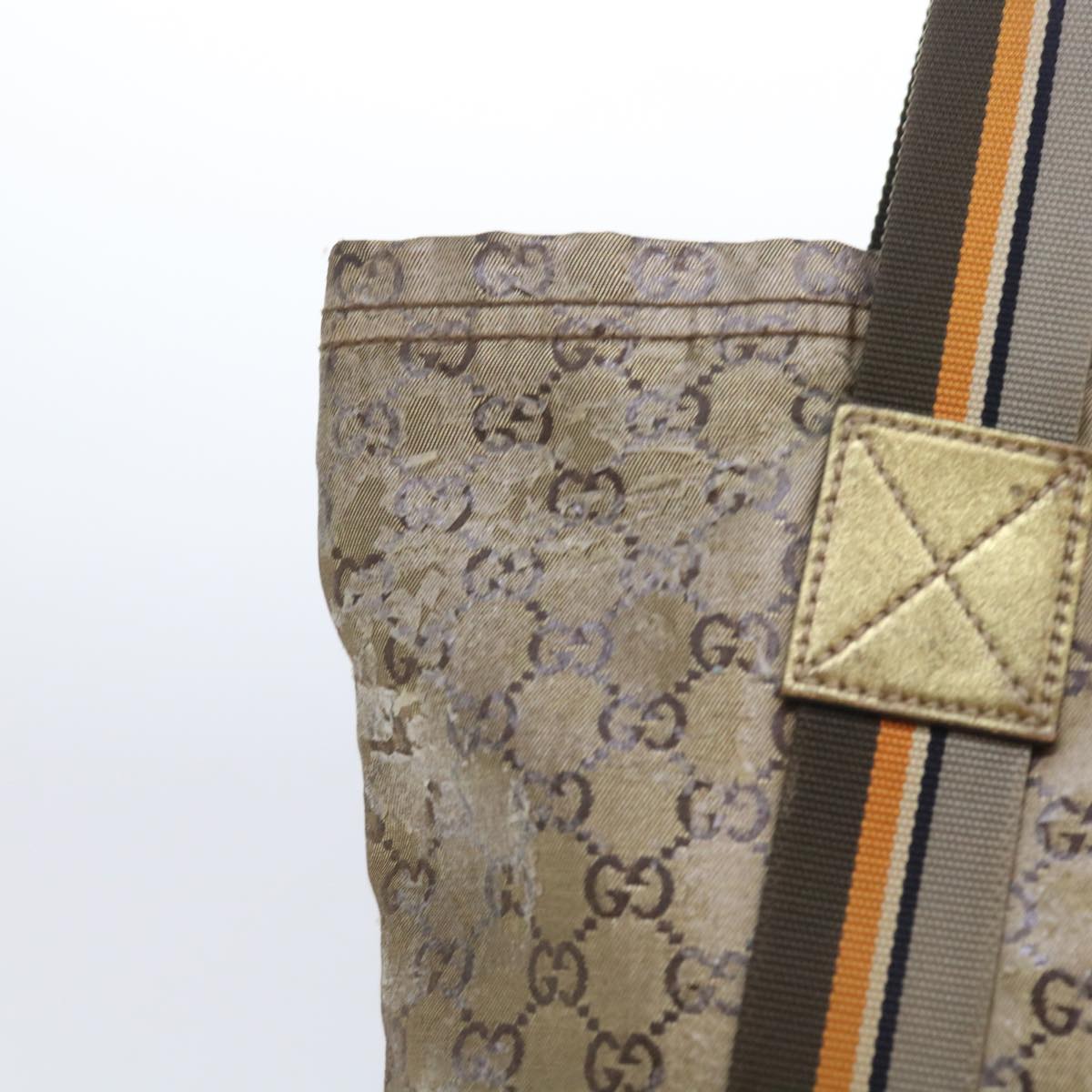 Luxury Gucci GG Crystal Canvas Tote Bag Coated Canvas Gold Tone  hk836