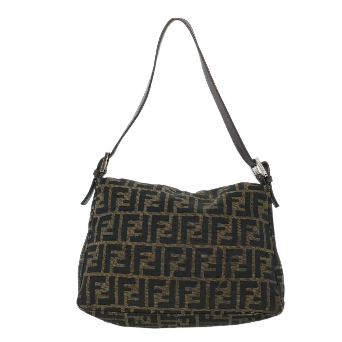 Luxury FendiZucca Canvas Mamma Baguette Shoulder Bag Brownhk856