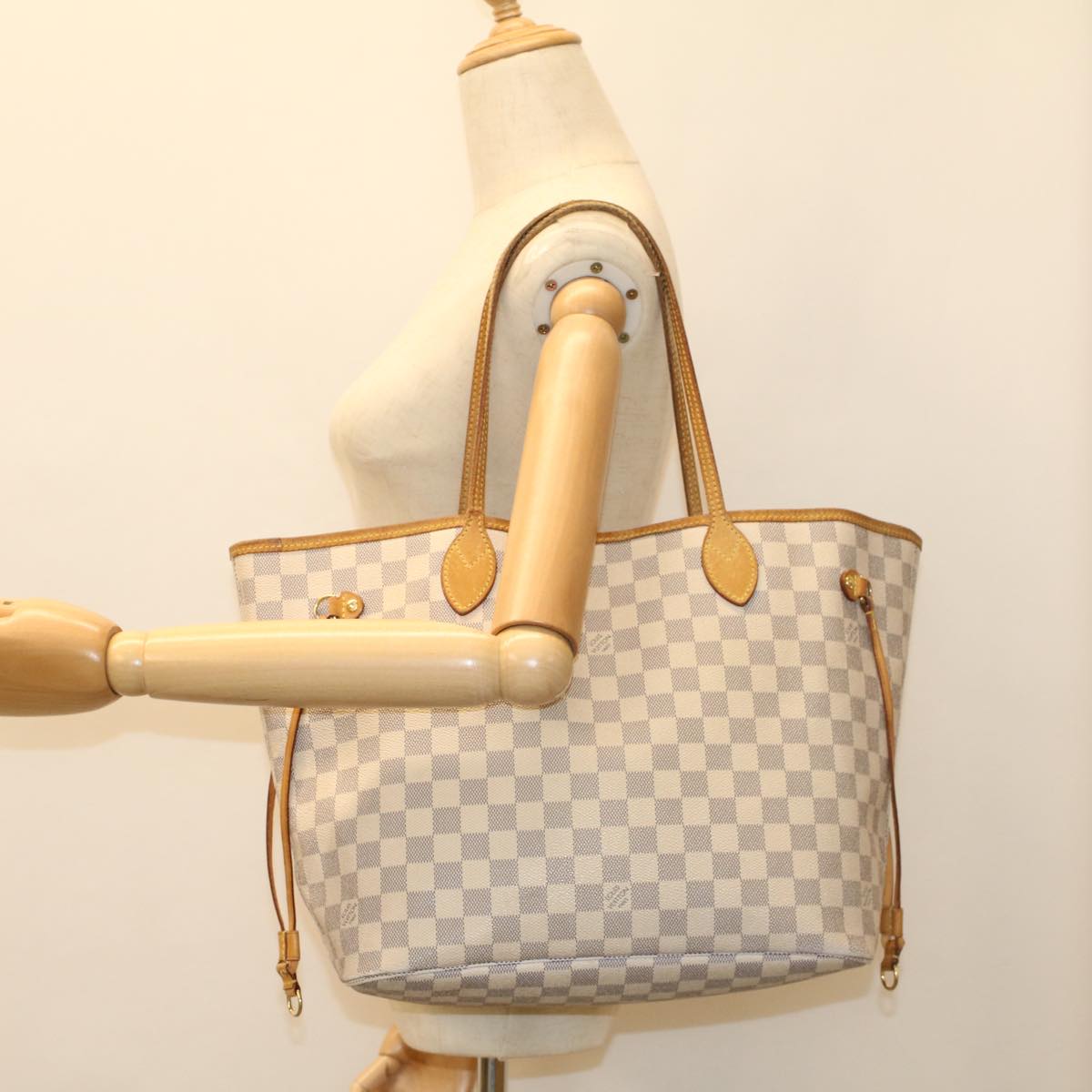 LOUIS VUITTON Damier Azur Neverfull MM Tote Bag N41605 LV hk860