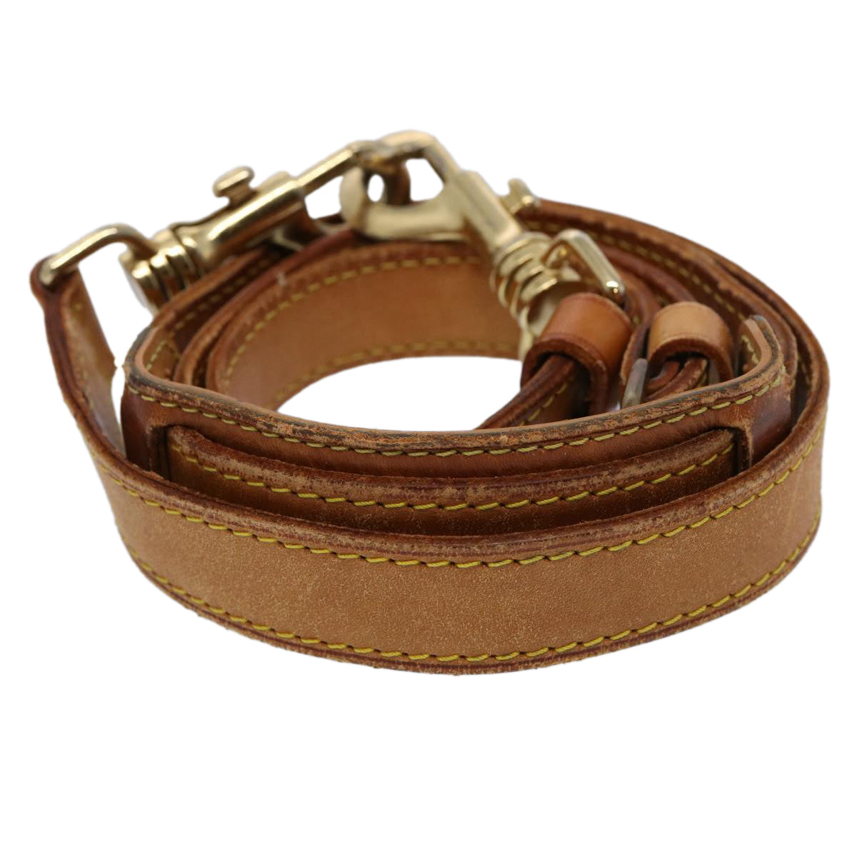 LOUIS VUITTON Adjustable Shoulder Strap Leather 37.4""-44.1"" Beige hk988
