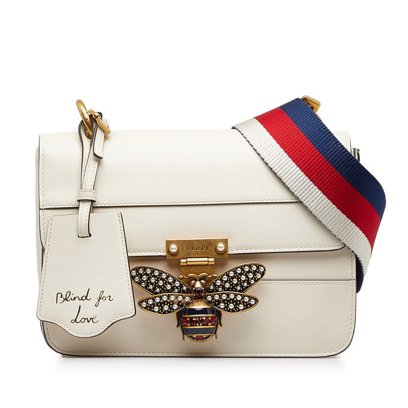 Luxury Gucci Trending 2025 Queen Margaret Stripe Bee Shoulder Bag