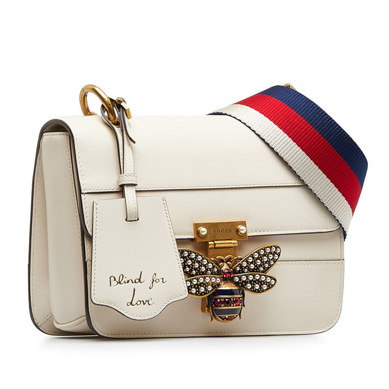 Luxury Gucci Trending 2025 Queen Margaret Stripe Bee Shoulder Bag