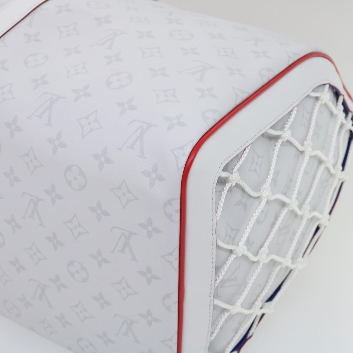 LOUIS VUITTON Monogram Keepall 55 Boston Bag White M45586 LVxNBA hs1077S
