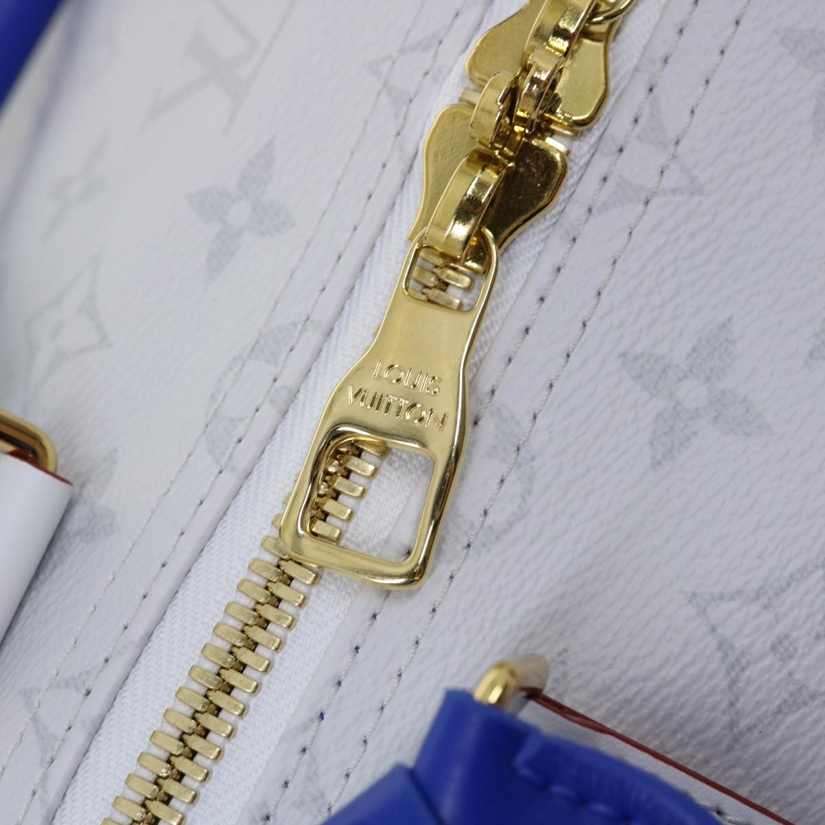 LOUIS VUITTON Monogram Keepall 55 Boston Bag White M45586 LVxNBA hs1077S