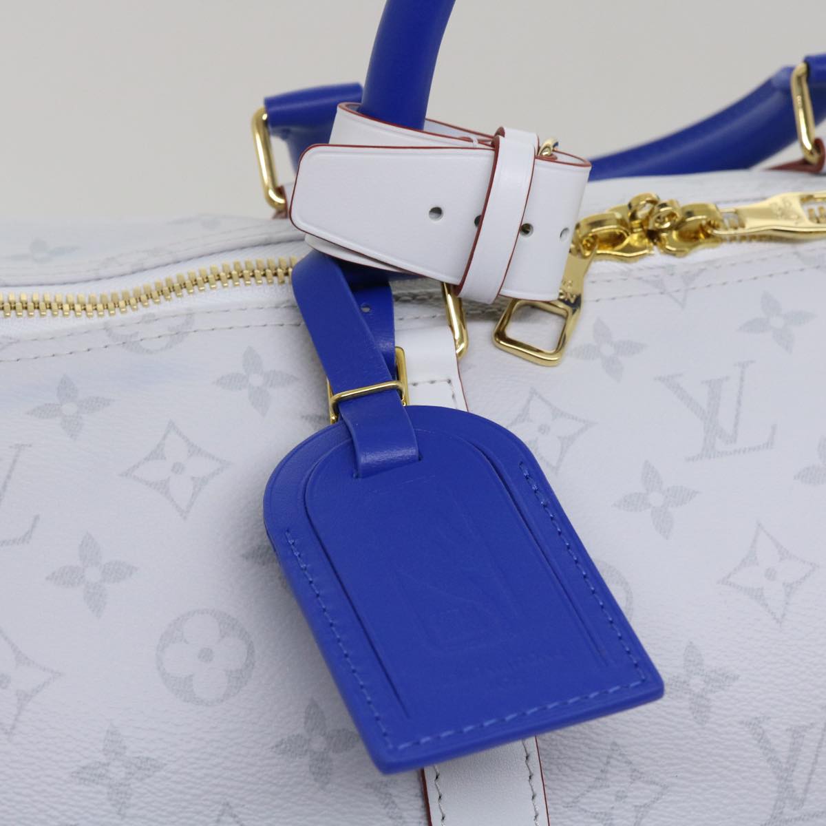 LOUIS VUITTON Monogram Keepall 55 Boston Bag White M45586 LVxNBA hs1077S