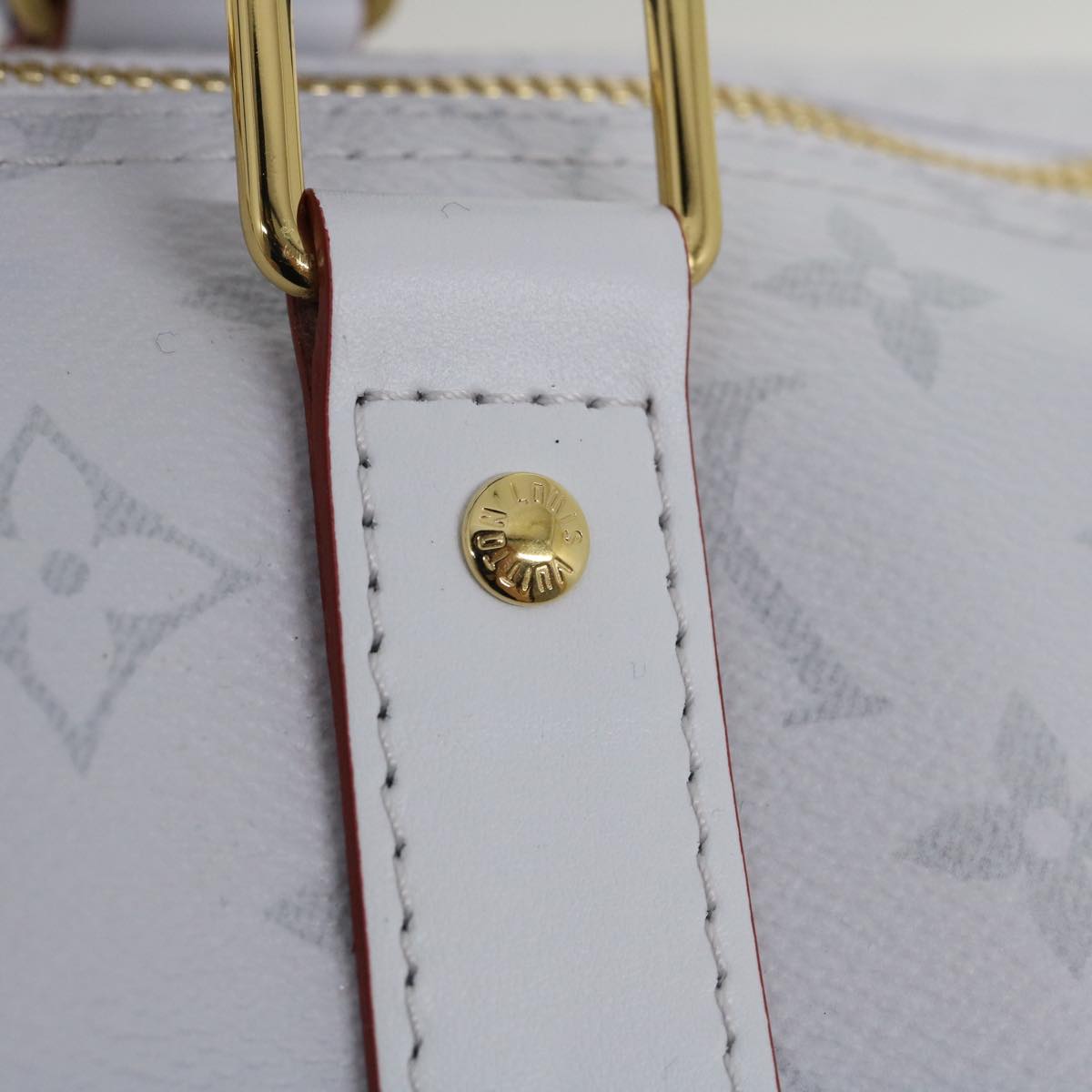 LOUIS VUITTON Monogram Keepall 55 Boston Bag White M45586 LVxNBA hs1077S