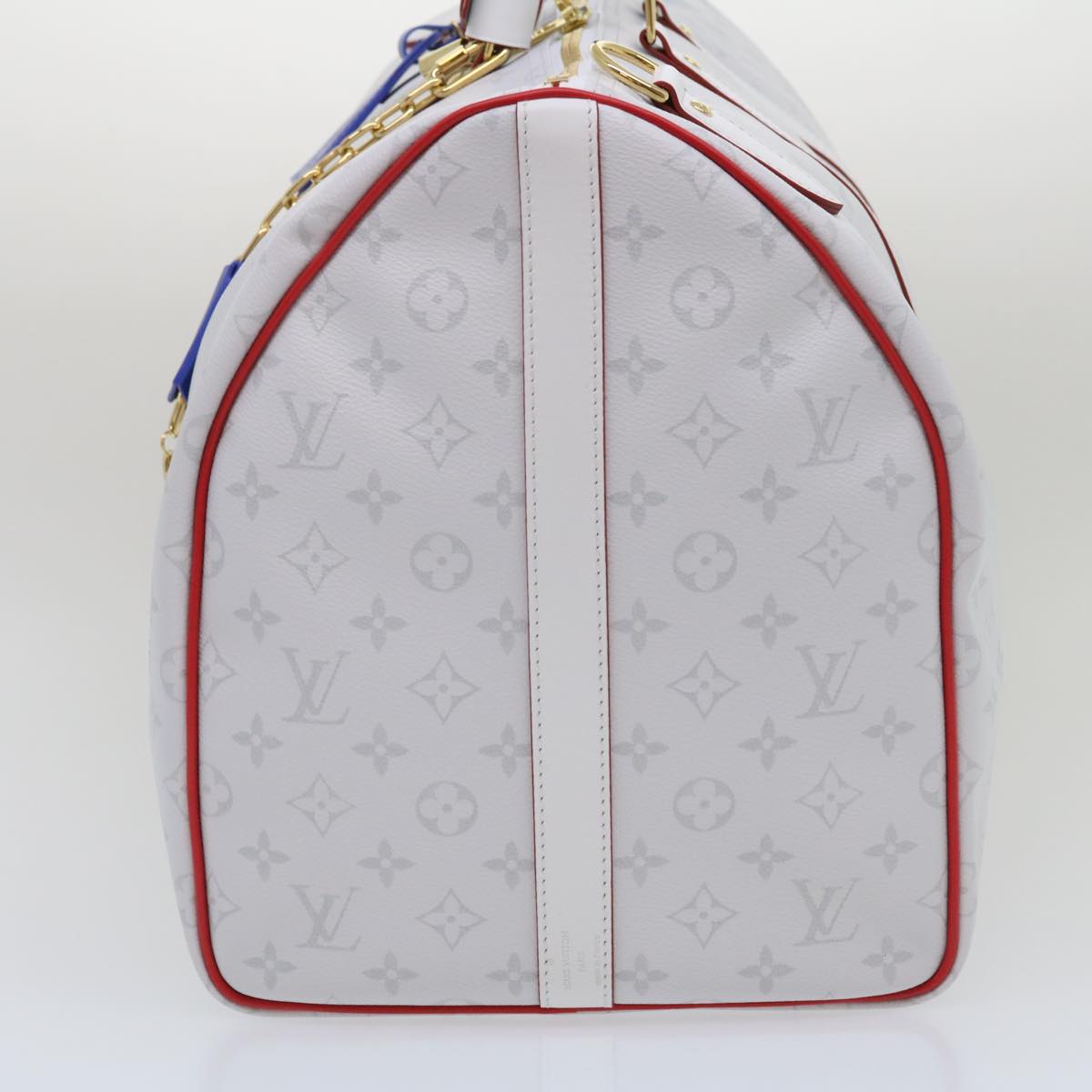 LOUIS VUITTON Monogram Keepall 55 Boston Bag White M45586 LVxNBA hs1077S