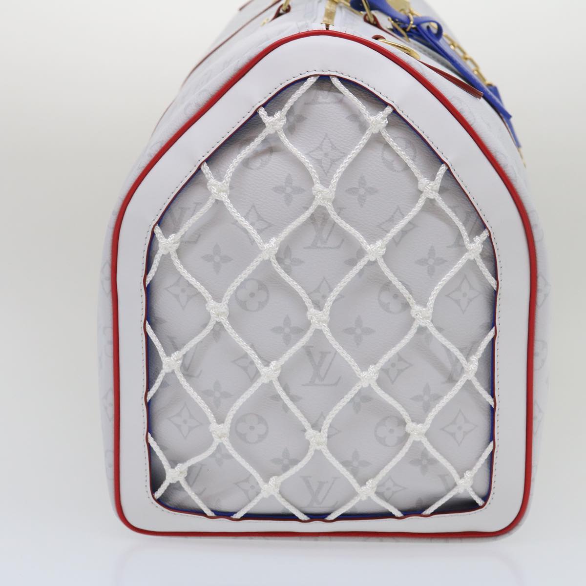 LOUIS VUITTON Monogram Keepall 55 Boston Bag White M45586 LVxNBA hs1077S
