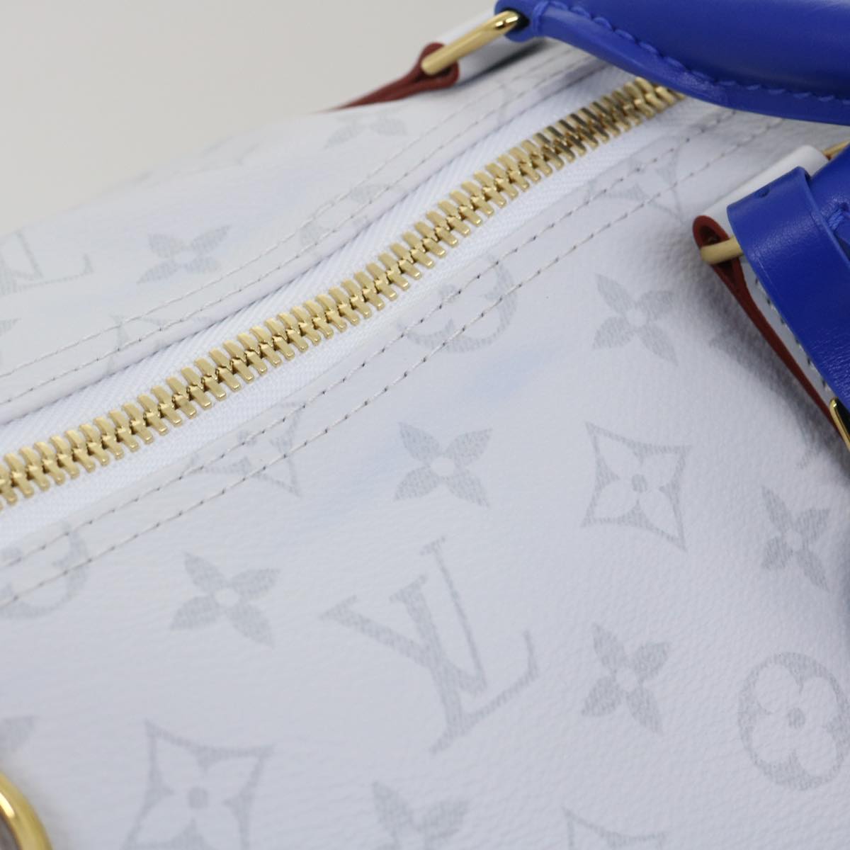 LOUIS VUITTON Monogram Keepall 55 Boston Bag White M45586 LVxNBA hs1077S