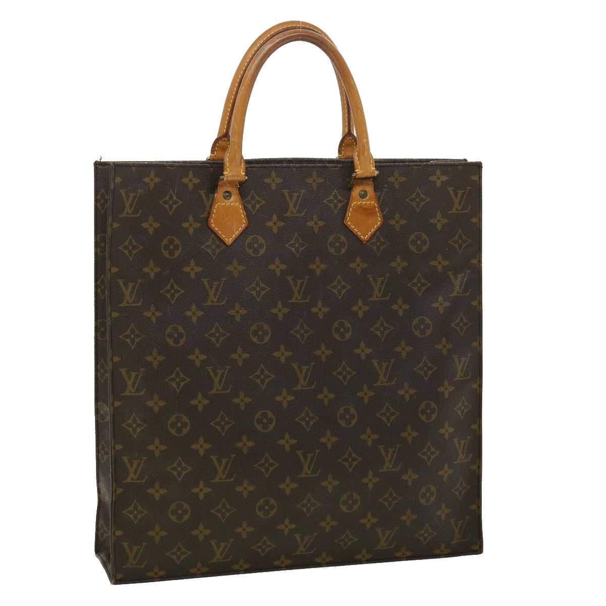 LOUIS VUITTON Monogram Sac Plat Hand Bag M51140 LV hs1287