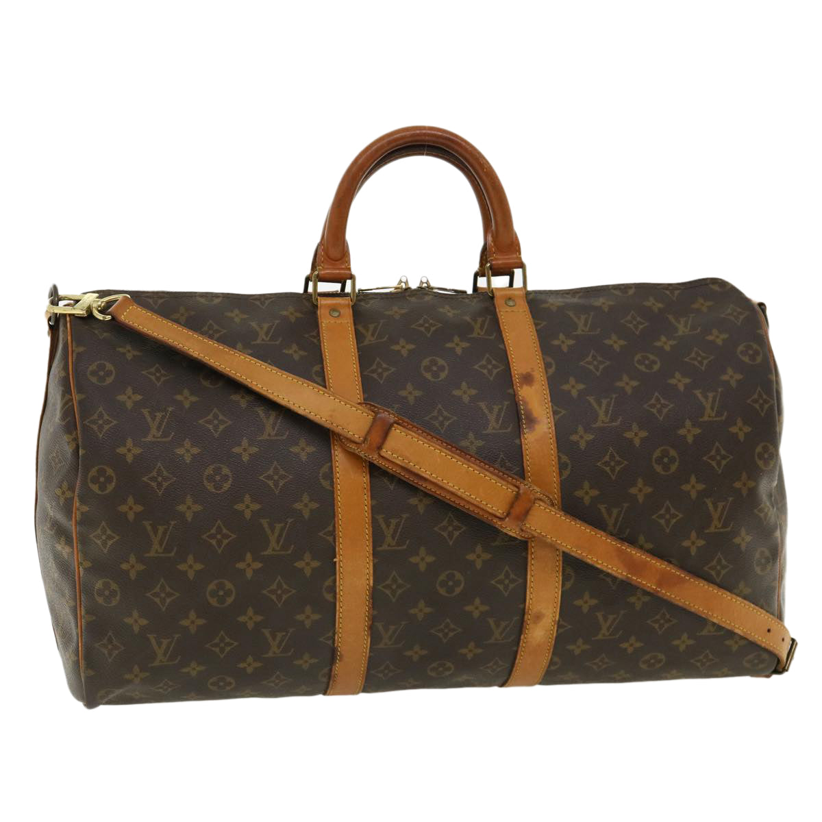 LOUIS VUITTON Monogram Keepall Bandouliere 50 Boston Bag M41416 LV hs1297
