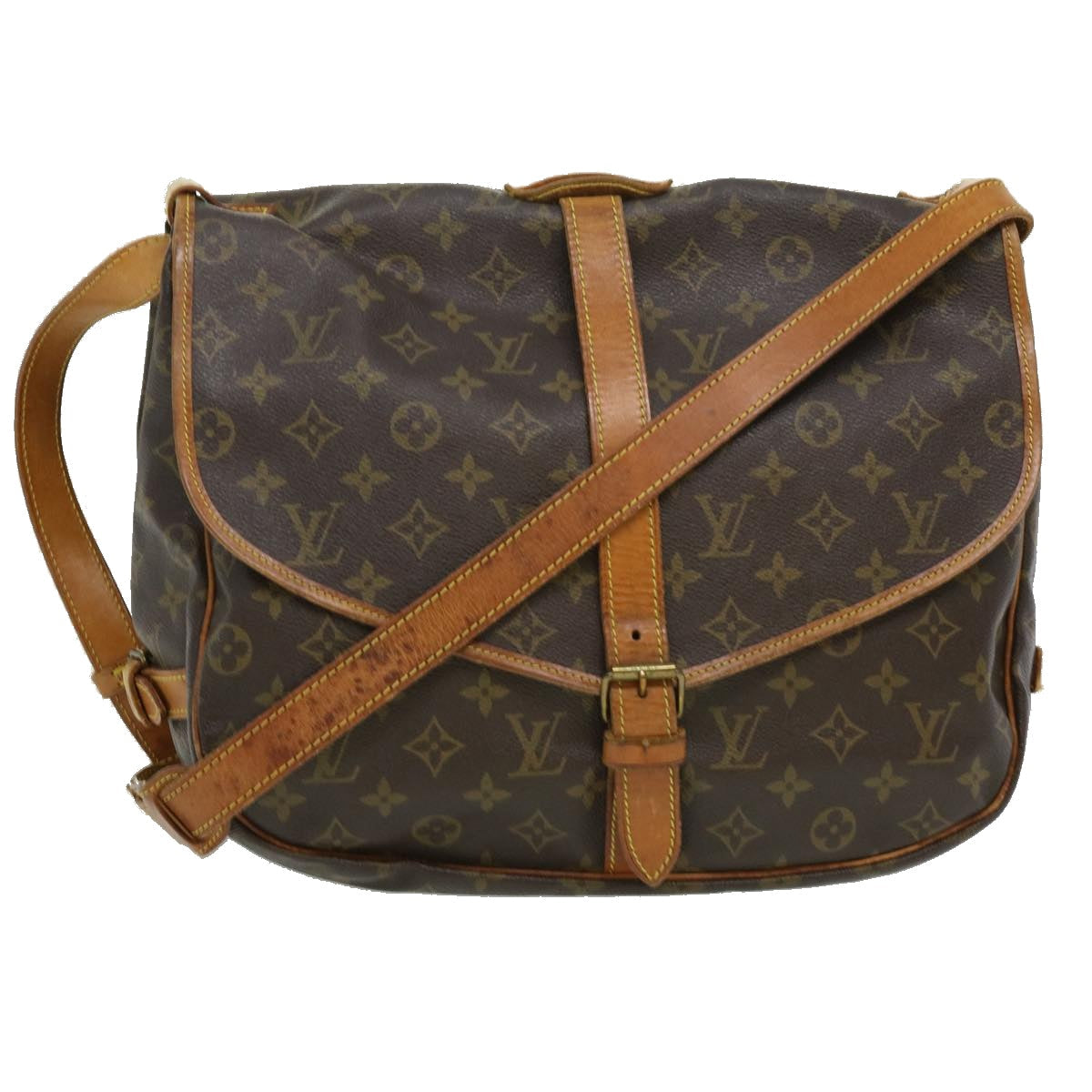 LOUIS VUITTON Monogram Saumur 35 Shoulder Bag M42254 LV hs1346