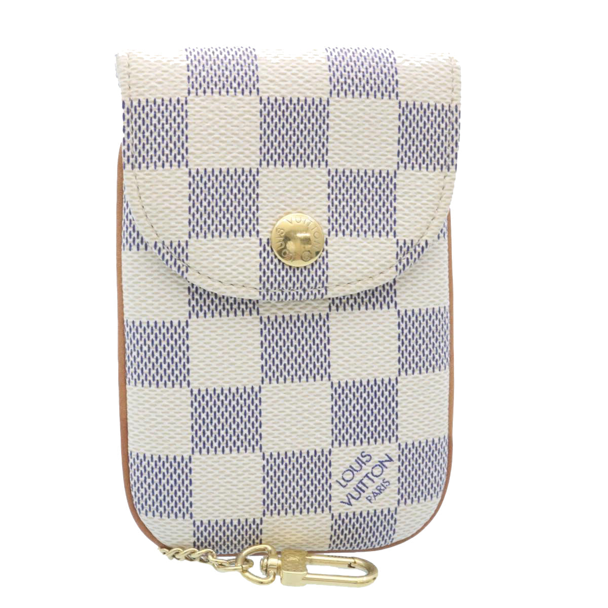 LOUIS VUITTON Damier Azur Etui Telephonne MM Cell Phone Case LV hs448