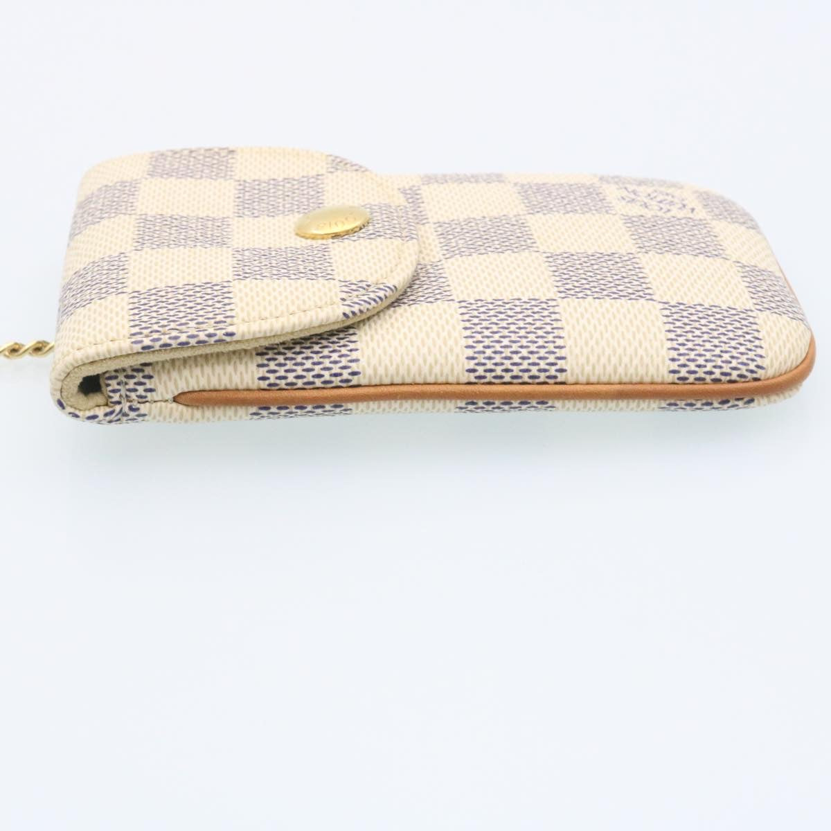 LOUIS VUITTON Damier Azur Etui Telephonne MM Cell Phone Case LV hs448