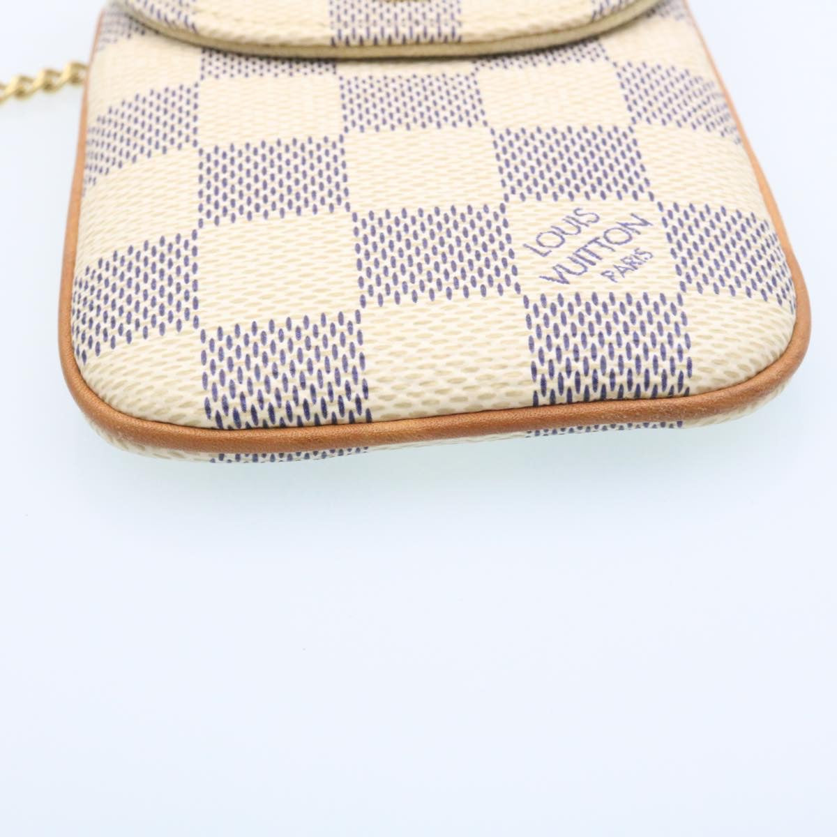 LOUIS VUITTON Damier Azur Etui Telephonne MM Cell Phone Case LV hs448
