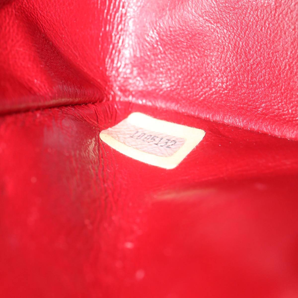 CHANEL Mini Matelasse Chain Flap Hand Bag Lamb Skin Red Gold CC  hs688A