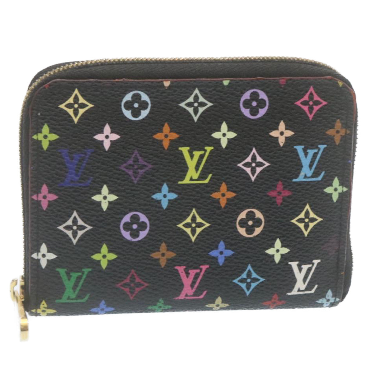 LOUIS VUITTON Monogram Multicolor Zippy Coin Purse Black M93740 LV hs726
