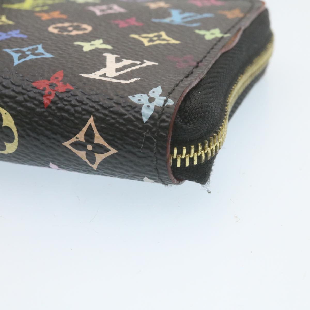 LOUIS VUITTON Monogram Multicolor Zippy Coin Purse Black M93740 LV hs726