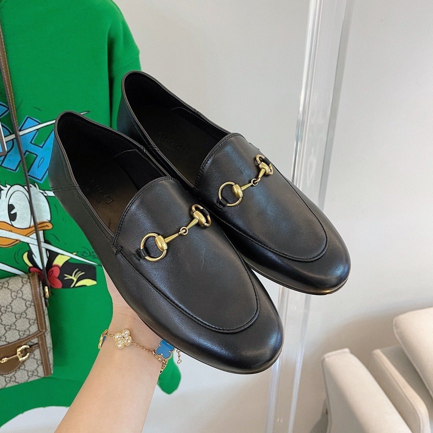 Luxury Gucci GG LOAFERS MULES BLACK