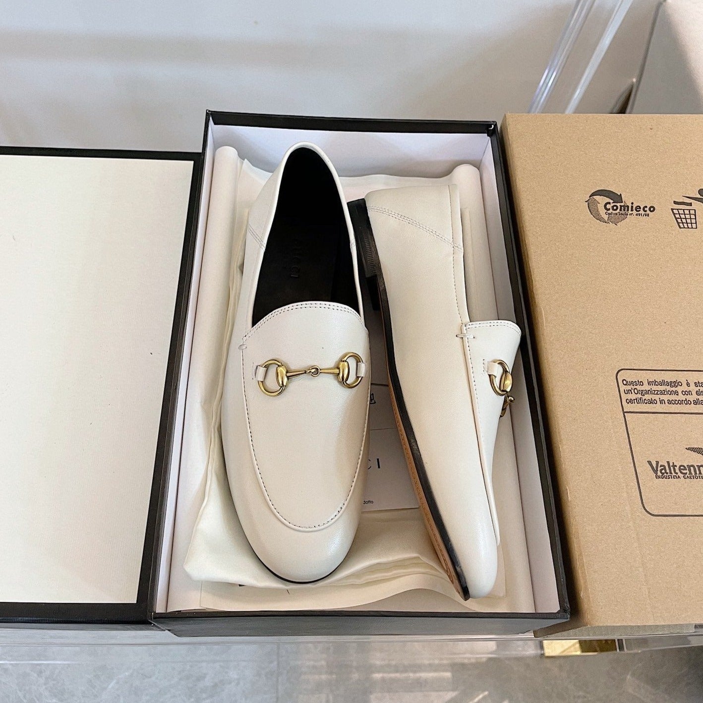 Luxury Gucci GG LOAFERS MULES WHITE