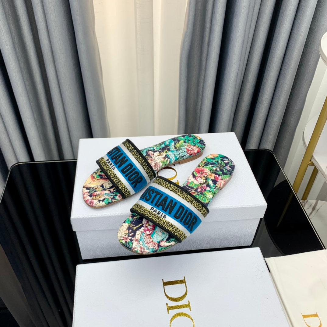 Luxury DiorMule Dway Slide 10mm Multi-motifs Style 35