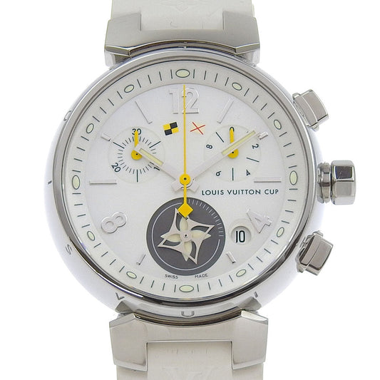 Louis Vuitton Tambour Watch Q132C Stainless Steel Rubber Quartz