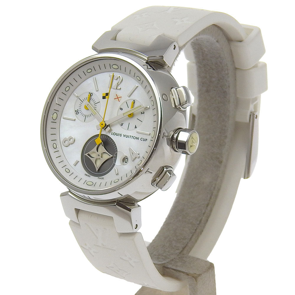 Louis Vuitton Tambour Watch Q132C Stainless Steel Rubber Quartz