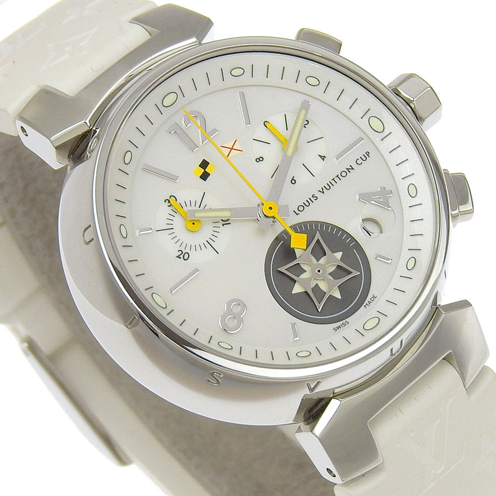 Louis Vuitton Tambour Watch Q132C Stainless Steel Rubber Quartz