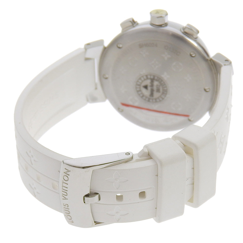Louis Vuitton Tambour Watch Q132C Stainless Steel Rubber Quartz
