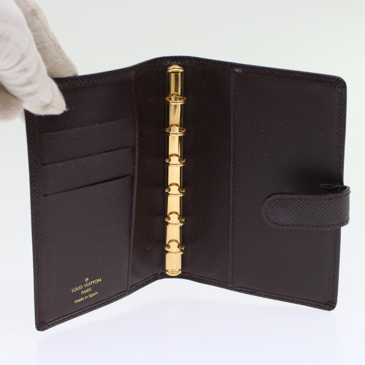 LOUIS VUITTON Taiga Agenda PM Day Planner Cover Acajou R20416 LV im446