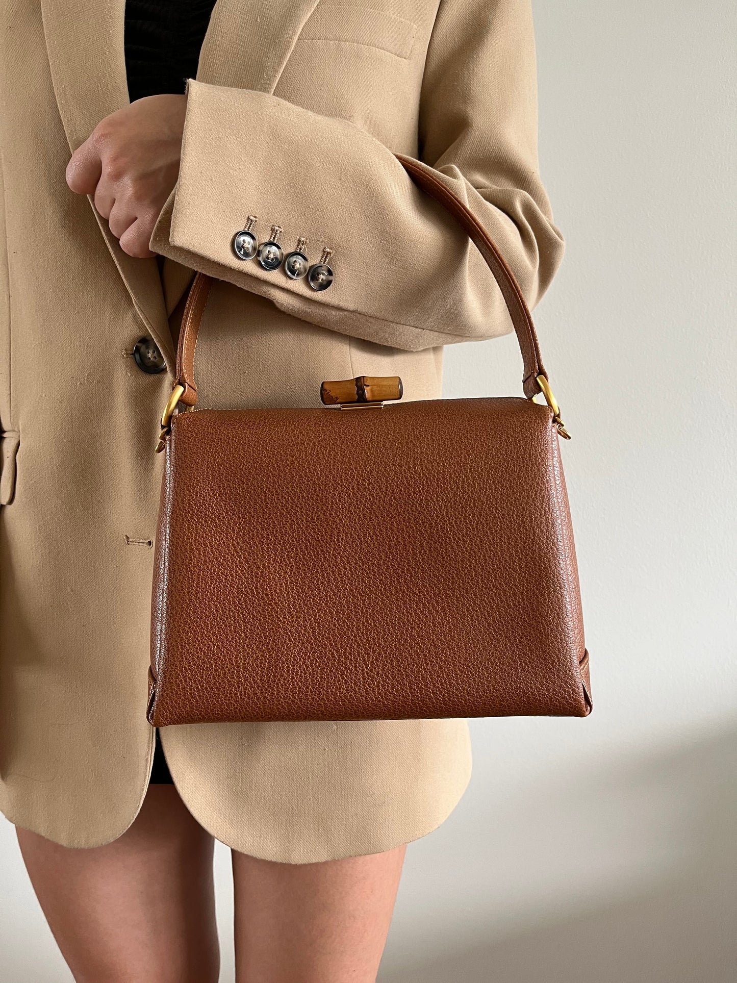 Luxury Gucci bamboo brown handbag