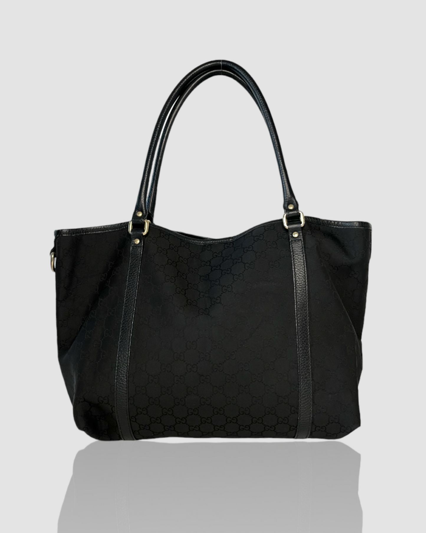 Luxury Gucci black GG nylon Jacquard