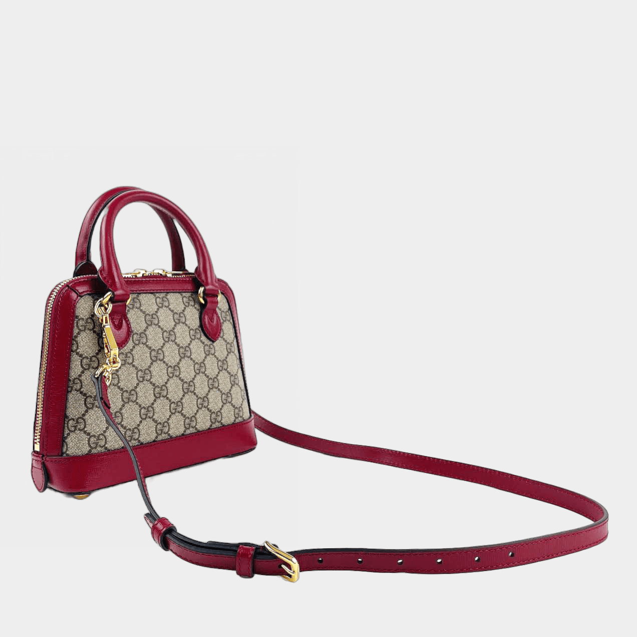Luxury Gucci 1955 Horsebit Tote Supreme GG w/Red