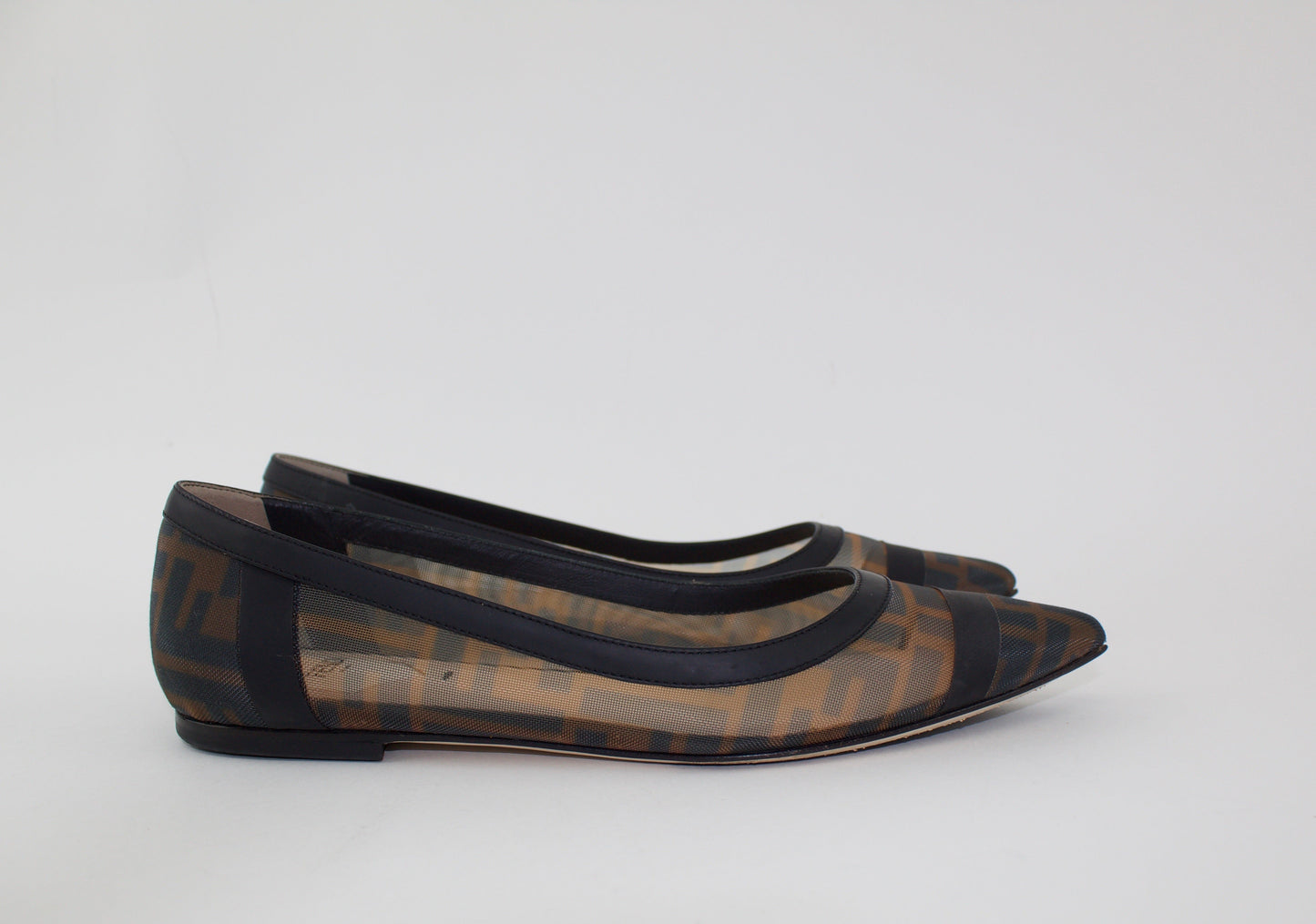 FENDI FF MESH COLIBRÌ BALLERINA FLATS