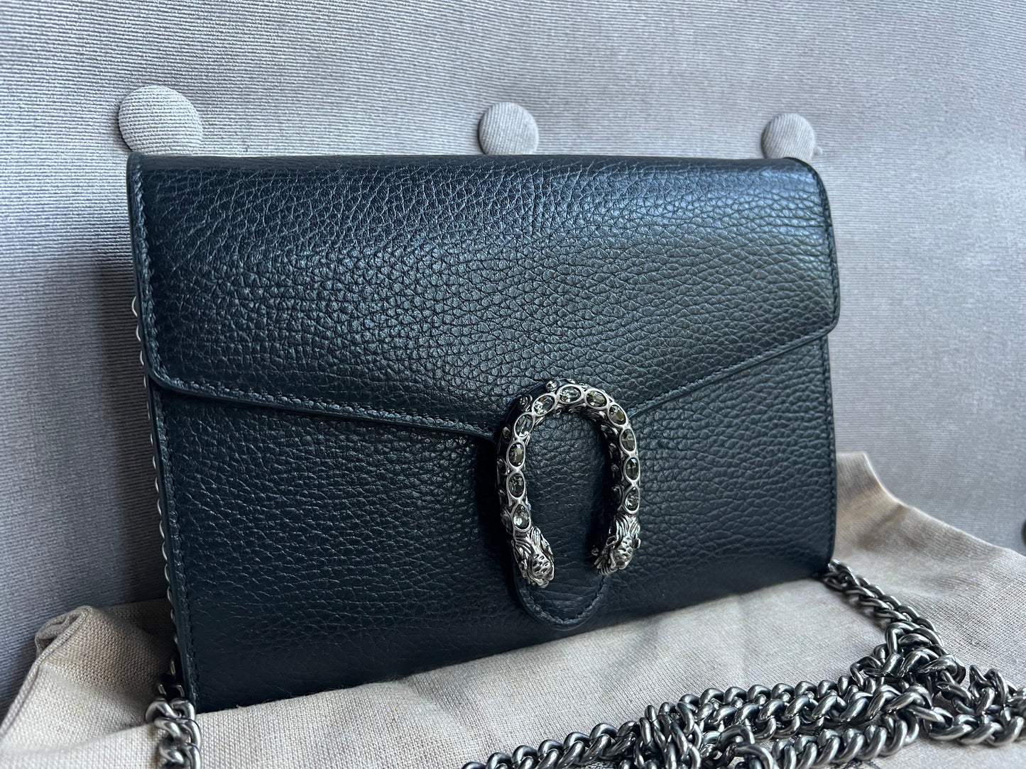 Luxury Gucci Dionysus Black Mini Chain Bag