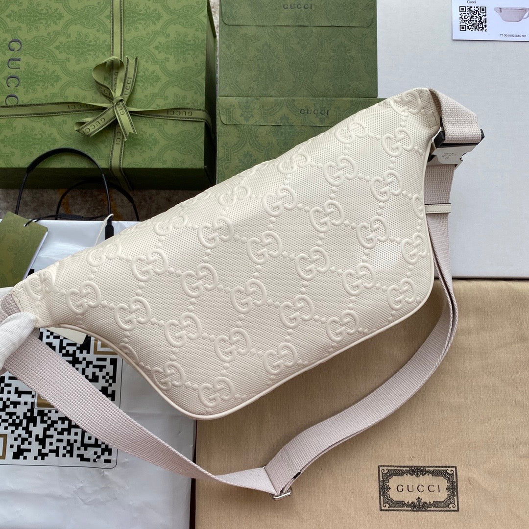 Luxury Gucci GG Embossed Belt Bag