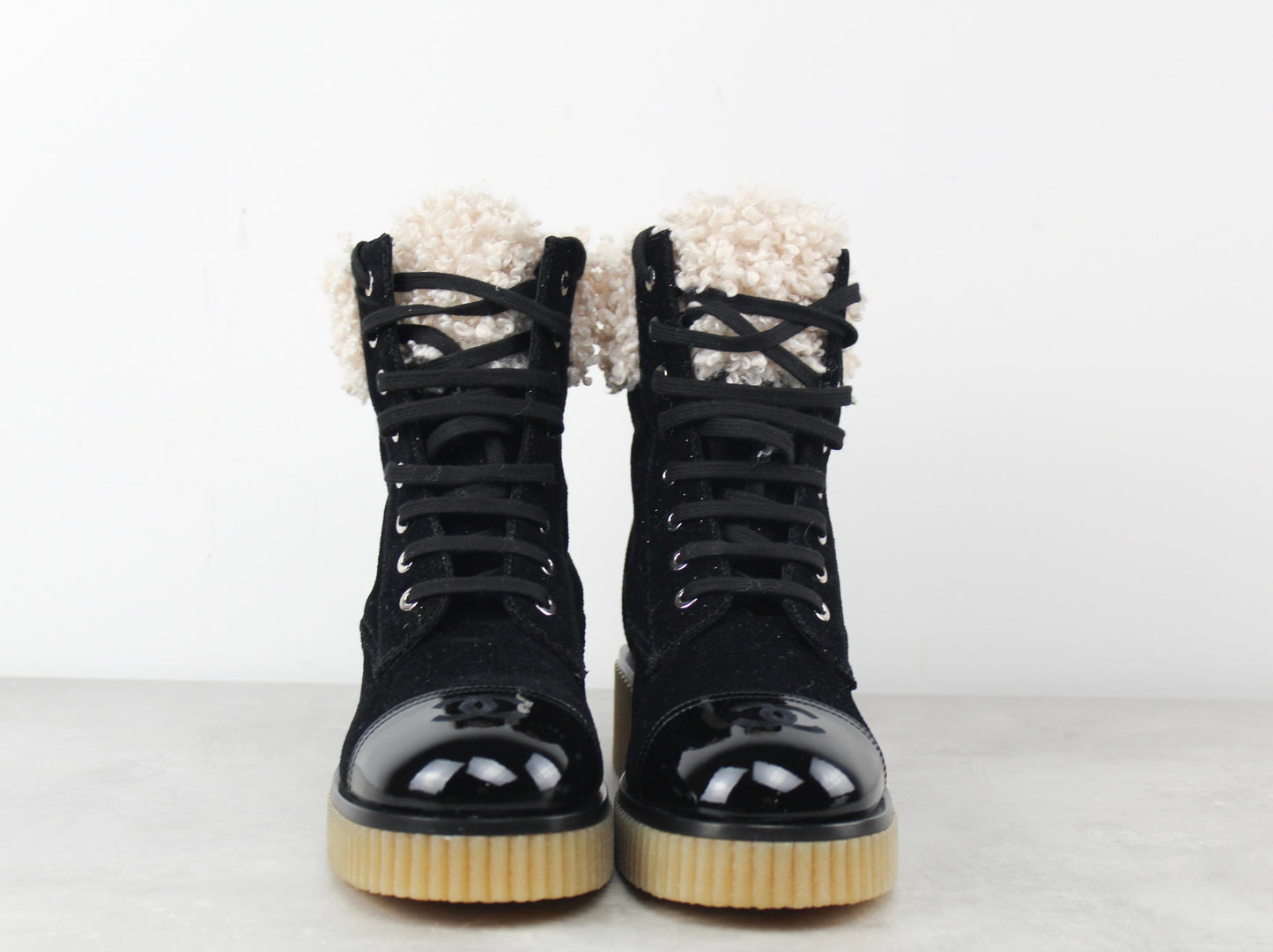 Chanel Lace up boots