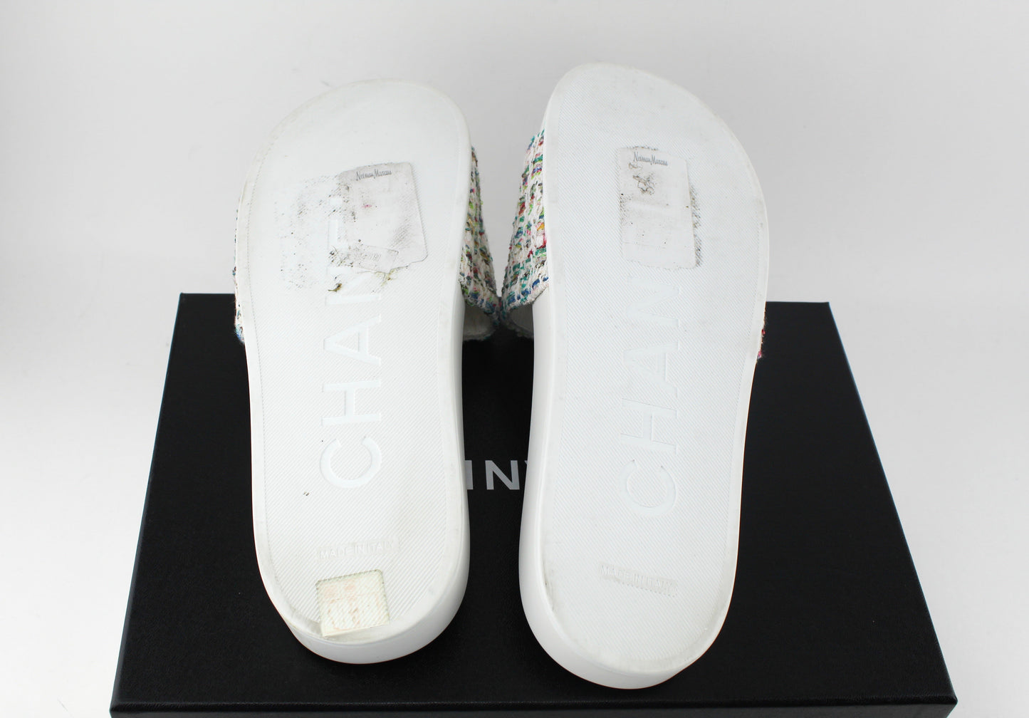 Chanel Tweed Grosgrain slides